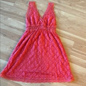 Coral Lace Dress